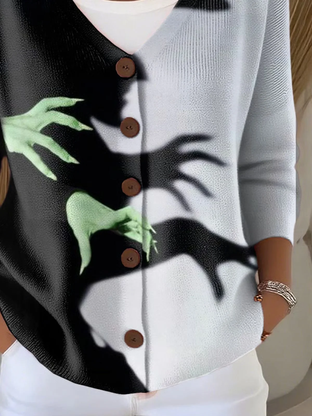 Women Halloween Long Sleeve Comfy Casual Printing Cardigan