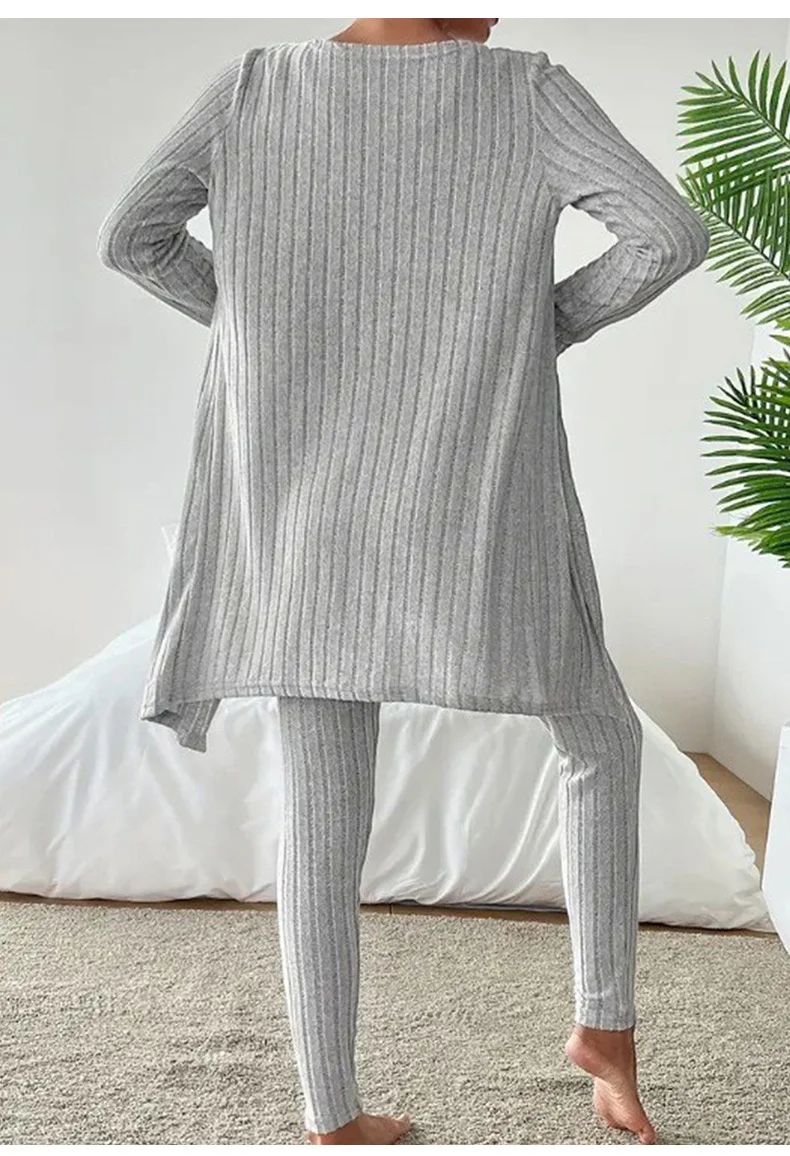 Women Plain Matching Outfit Daily Long Sleeve Casual Spring/Fall Multi-Piece Set Matching Set