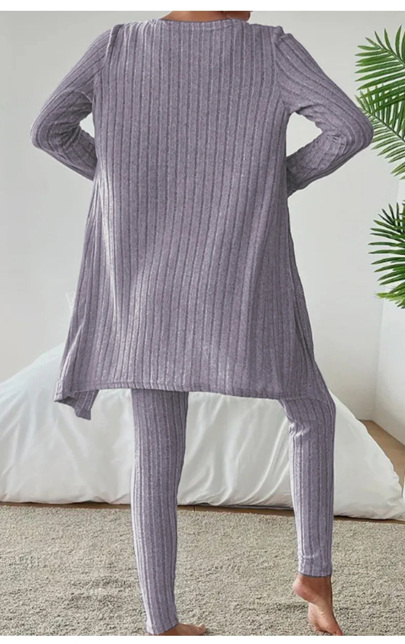 Women Plain Matching Outfit Daily Long Sleeve Casual Spring/Fall Multi-Piece Set Matching Set