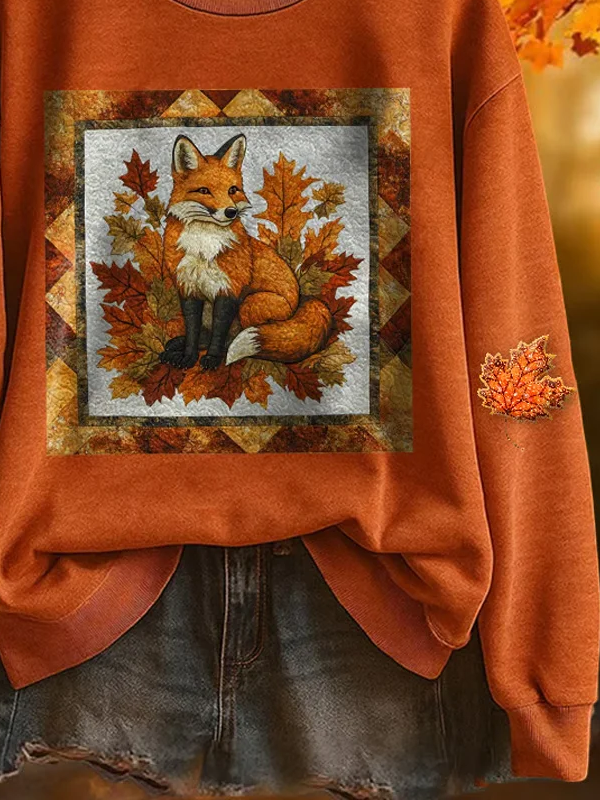 Casual Crew Neck Animal Sweatshirt Printing