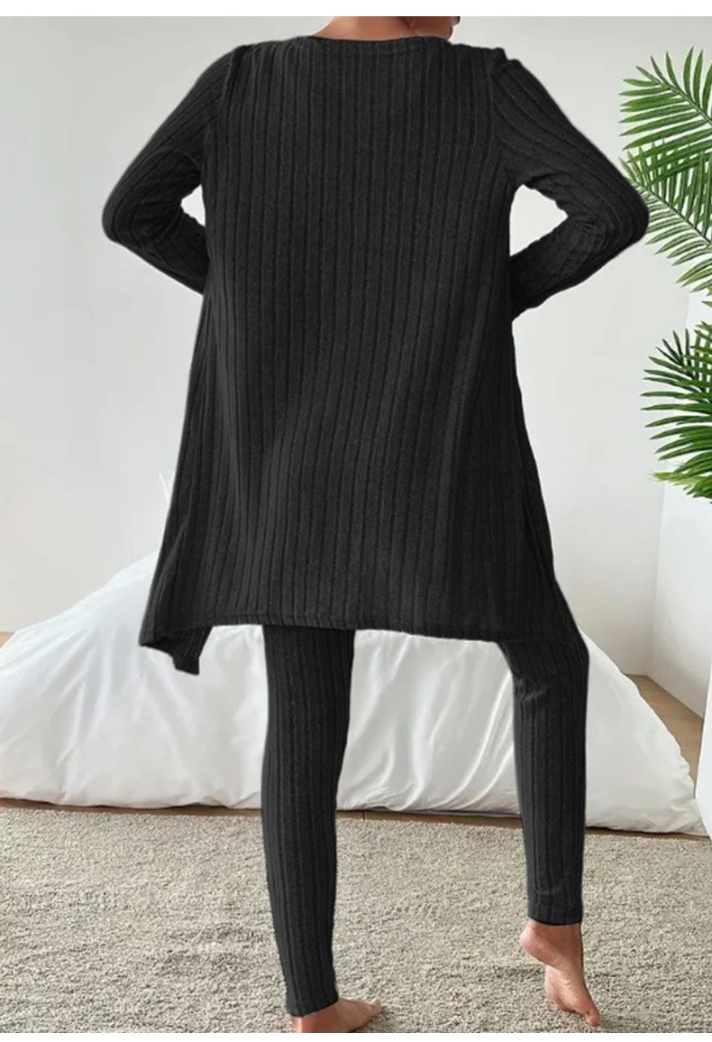 Women Plain Matching Outfit Daily Long Sleeve Casual Spring/Fall Multi-Piece Set Matching Set