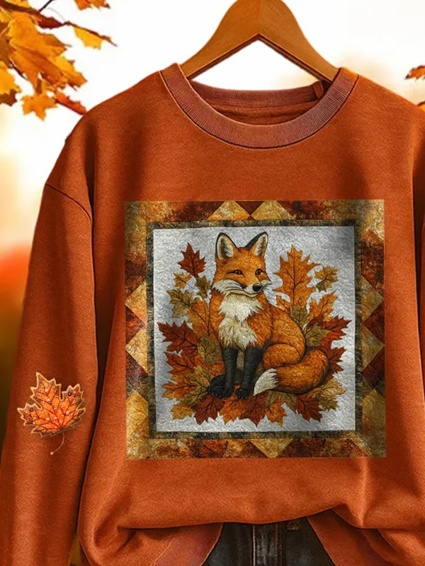 Casual Crew Neck Animal Sweatshirt Printing