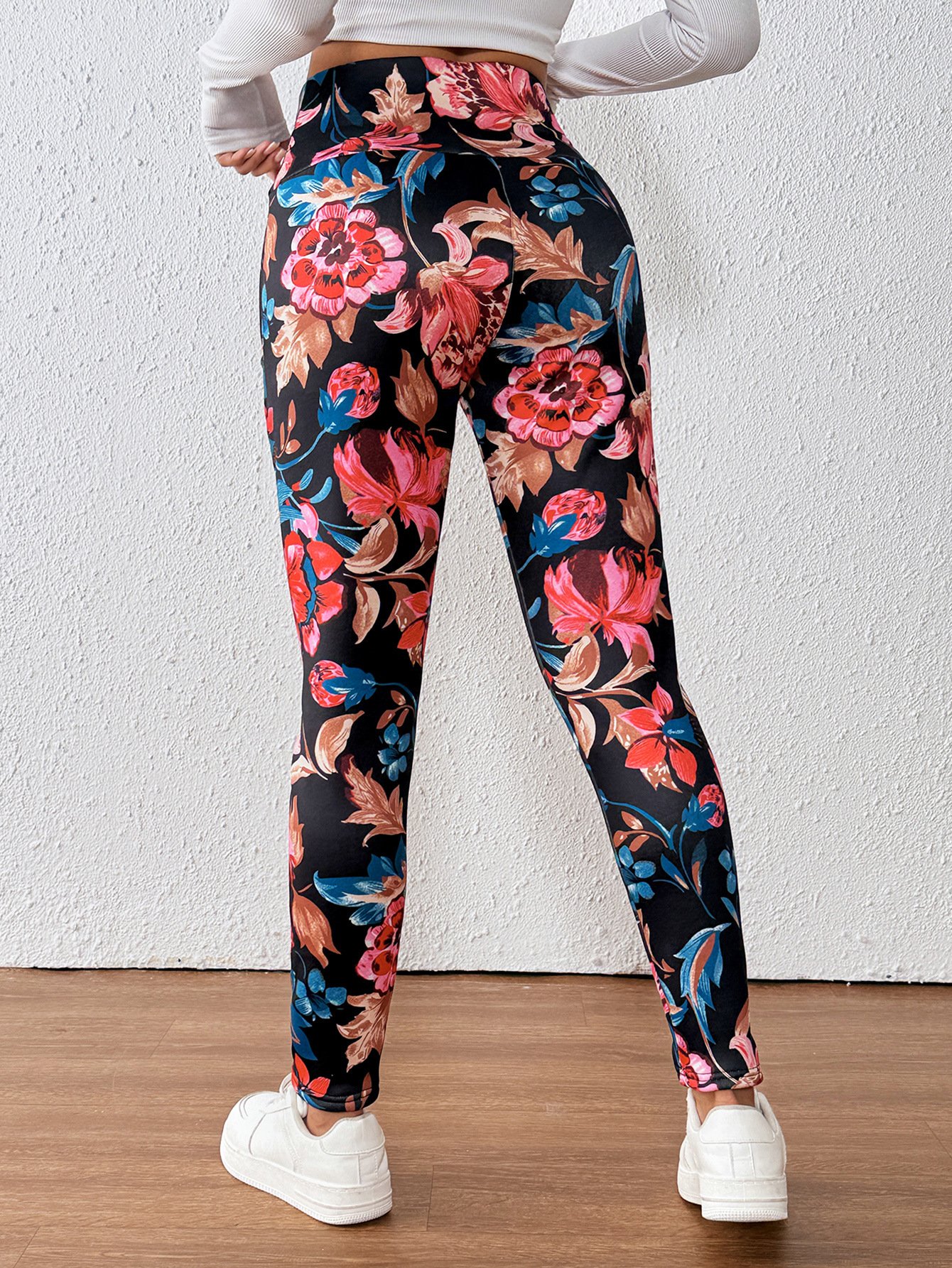 Women Floral Casual Winter Long Leggings