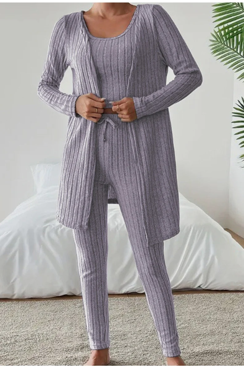 Women Plain Matching Outfit Daily Long Sleeve Casual Spring/Fall Multi-Piece Set Matching Set