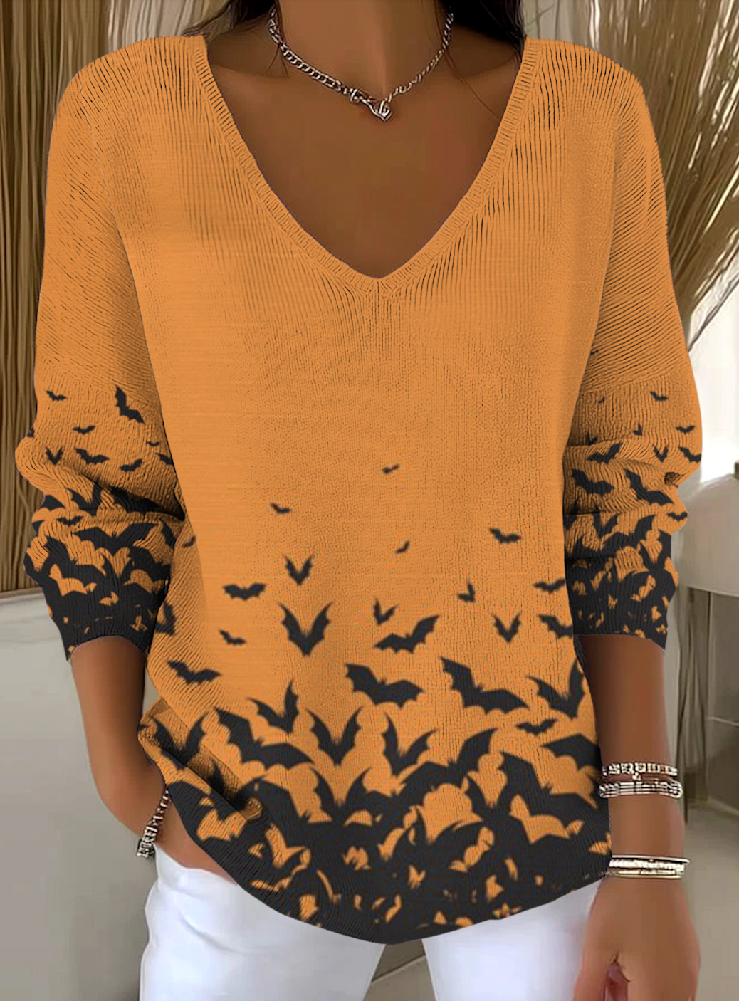 Women Cotton Animal Long Sleeve Comfy Casual Sweater