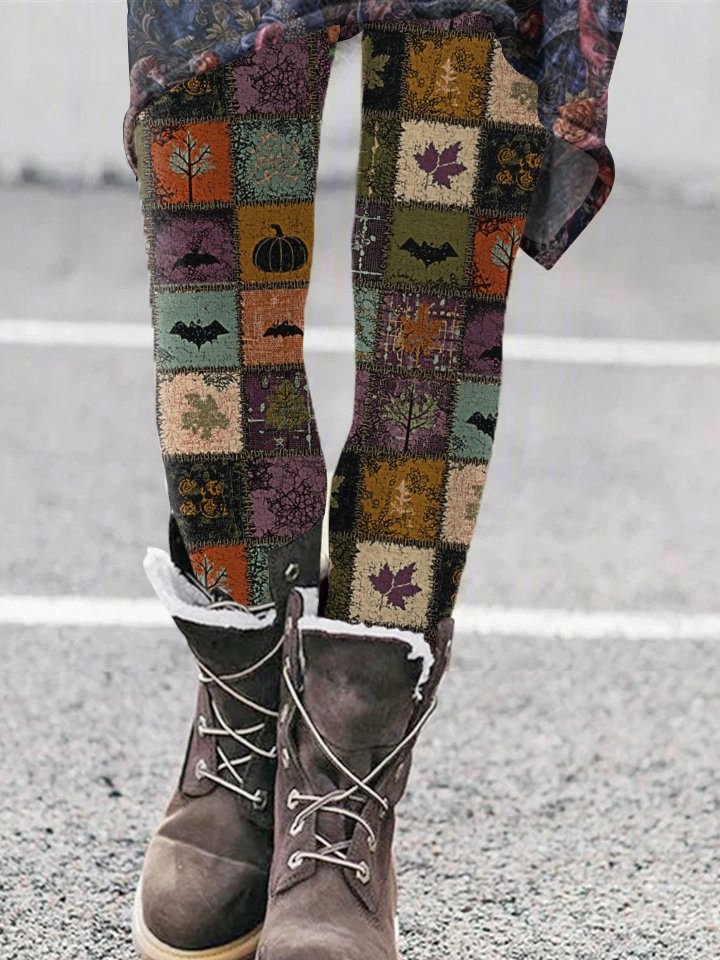 Women Geometric Vintage All Season Long Leggings