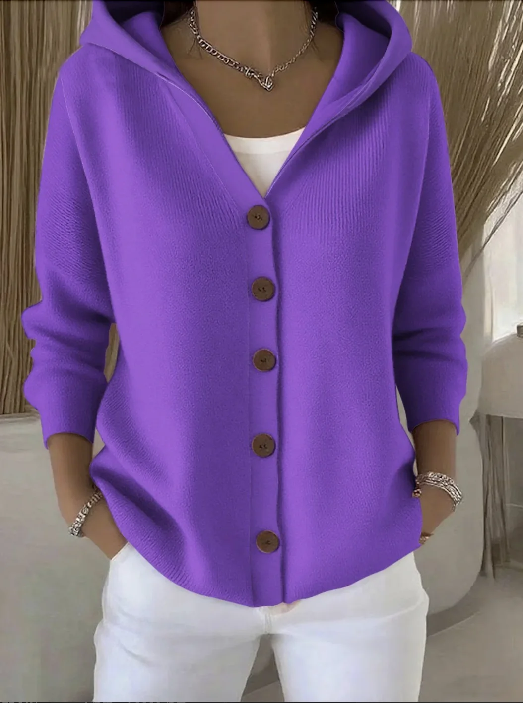 Women Cotton Floral Long Sleeve Comfy Casual Cardigan