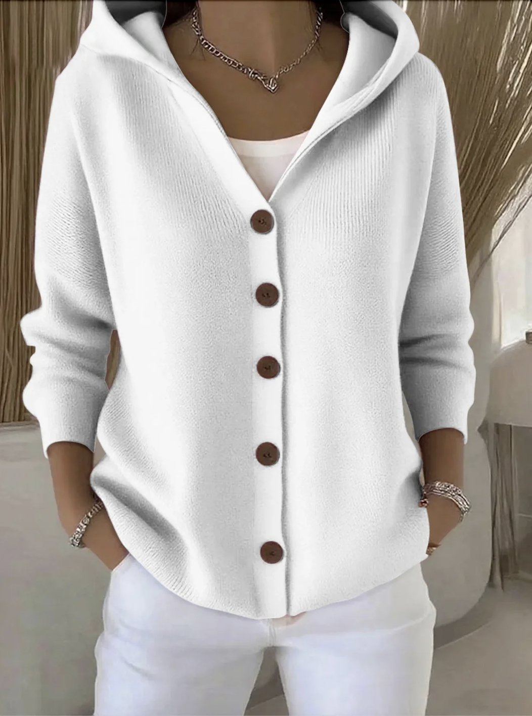 Women Cotton Floral Long Sleeve Comfy Casual Cardigan