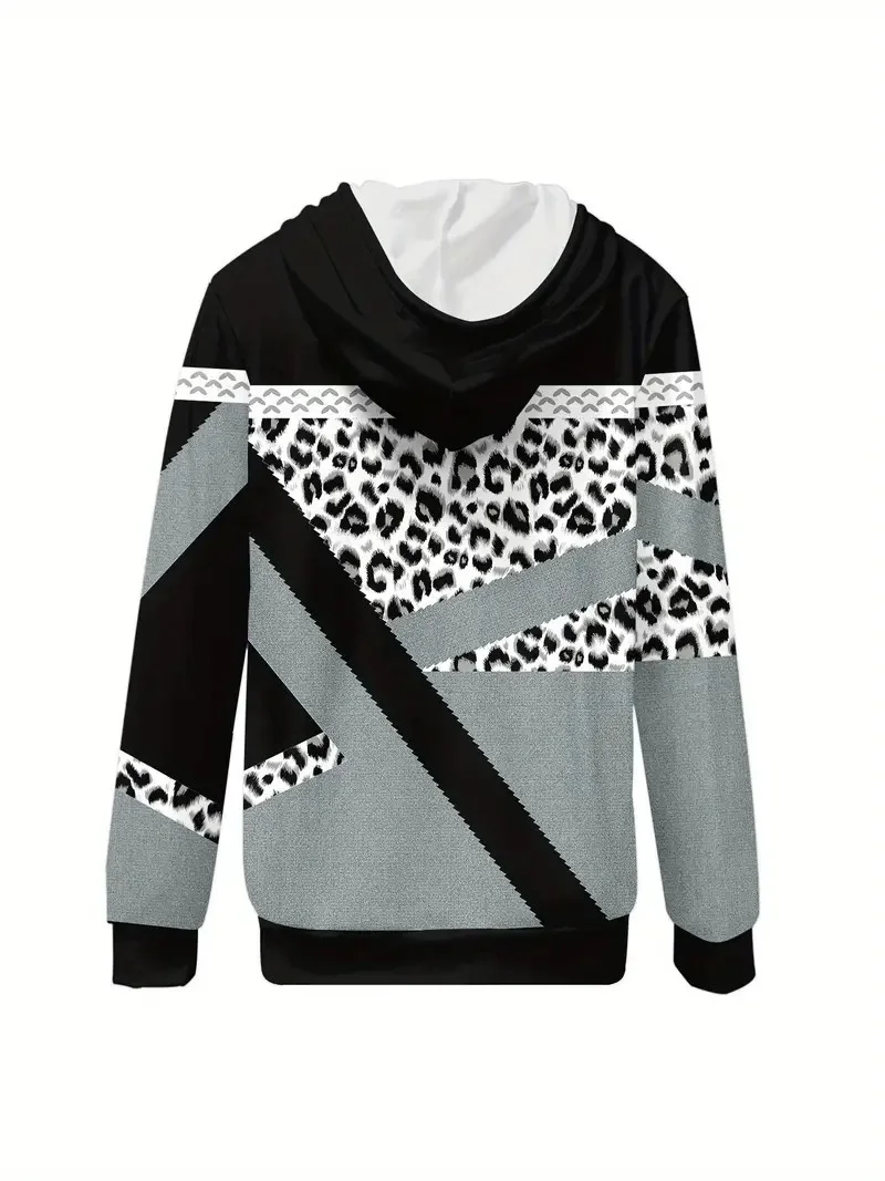 Women Spring/Fall Outerwear Vintage Striped Long Sleeve Hoodie Jacket