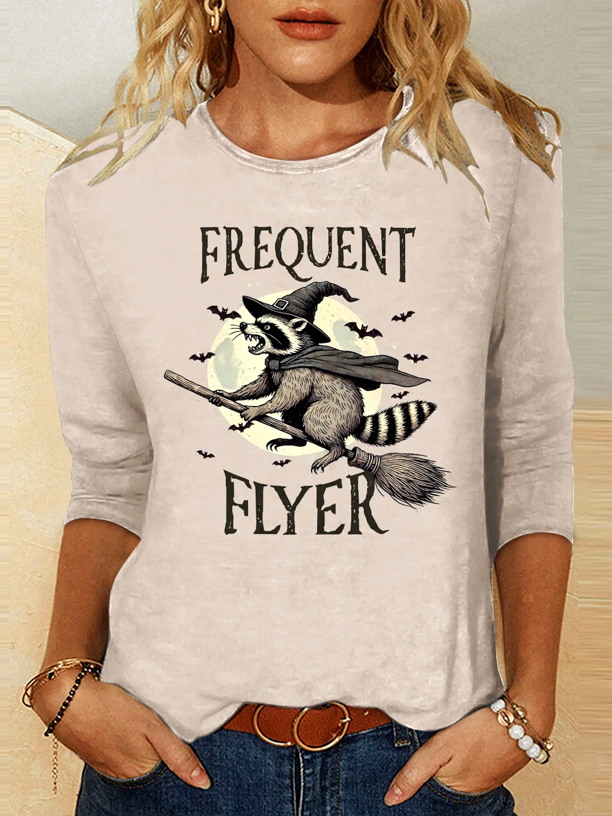 Vintage Animal Crew Neck Long Sleeve T-shirt