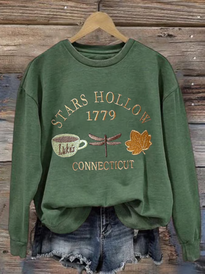 Casual Crew Neck Text Letters Sweatshirt Printing