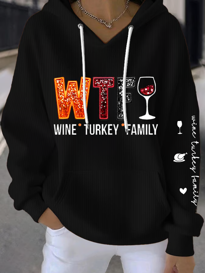 Casual Hoodie Text Letters Hoodie Printing