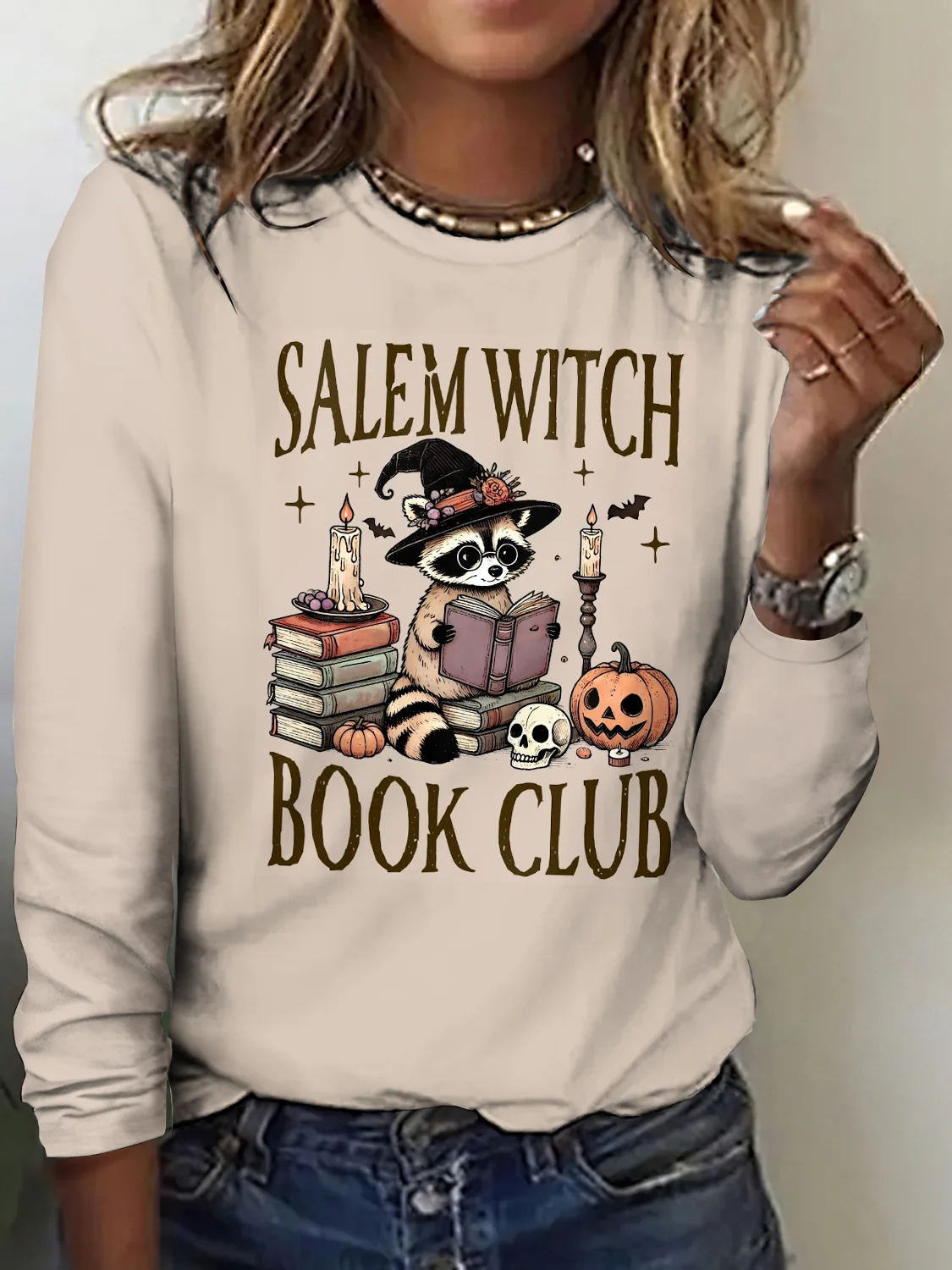 Vintage Animal Crew Neck Long Sleeve T-shirt