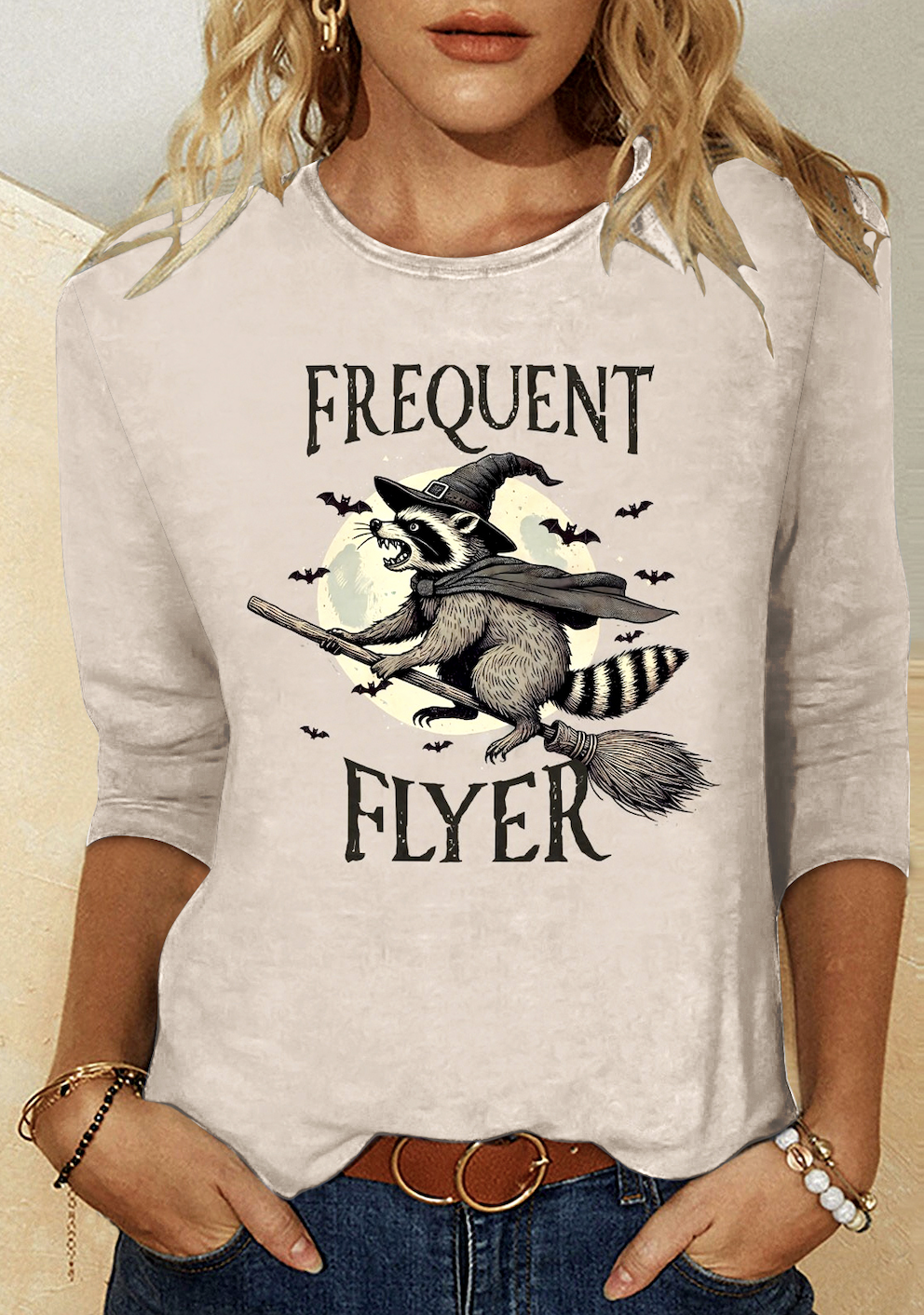 Vintage Animal Crew Neck Long Sleeve T-shirt