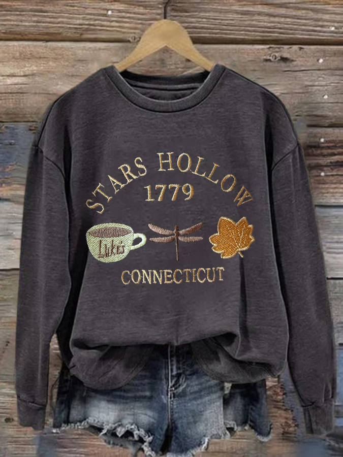 Casual Crew Neck Text Letters Sweatshirt Printing