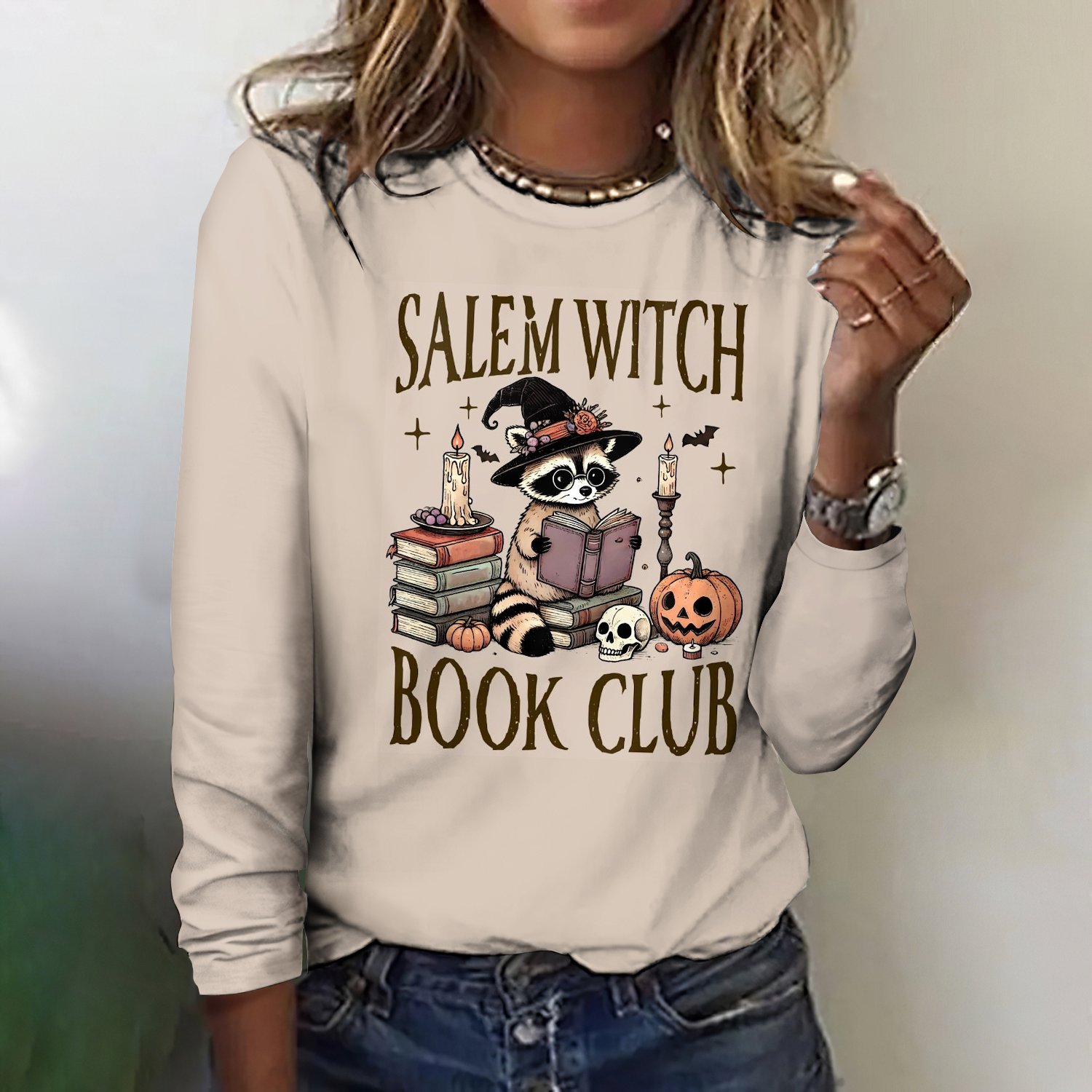 Vintage Animal Crew Neck Long Sleeve T-shirt