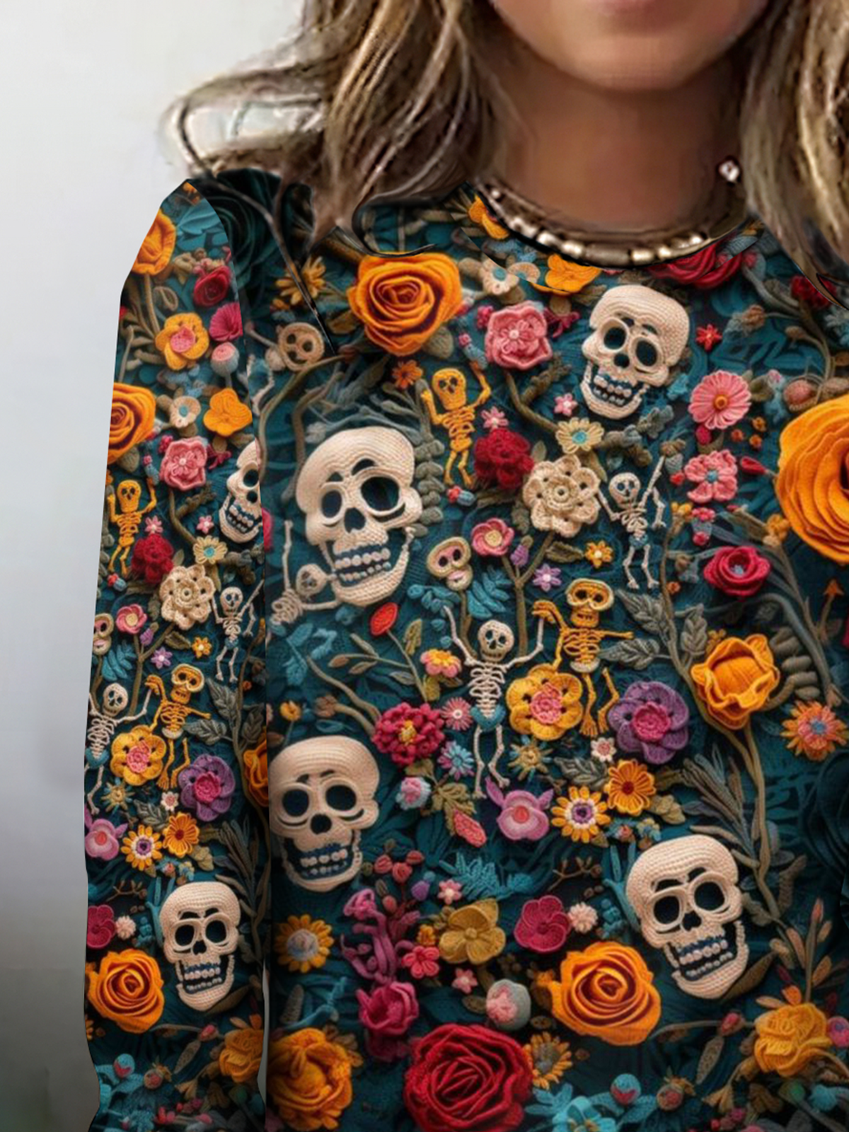 Vintage Halloween Crew Neck Long Sleeve T-shirt