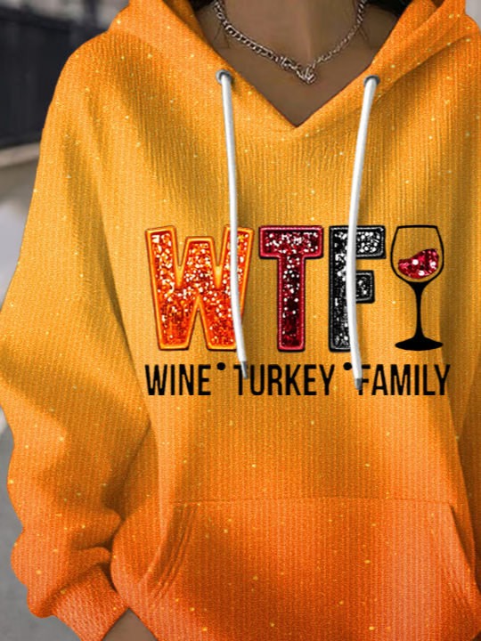 Casual Hoodie Text Letters Hoodie Printing