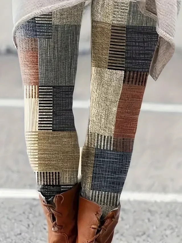 Women Abstract Casual All Season Printing Long Leggings