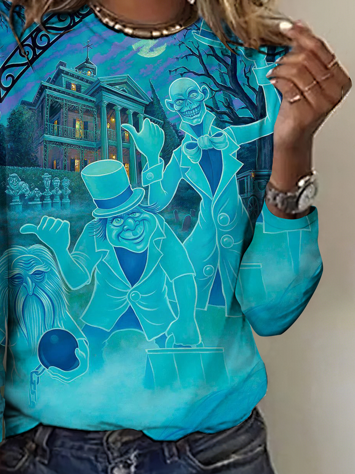 Vintage Halloween Crew Neck Long Sleeve T-shirt