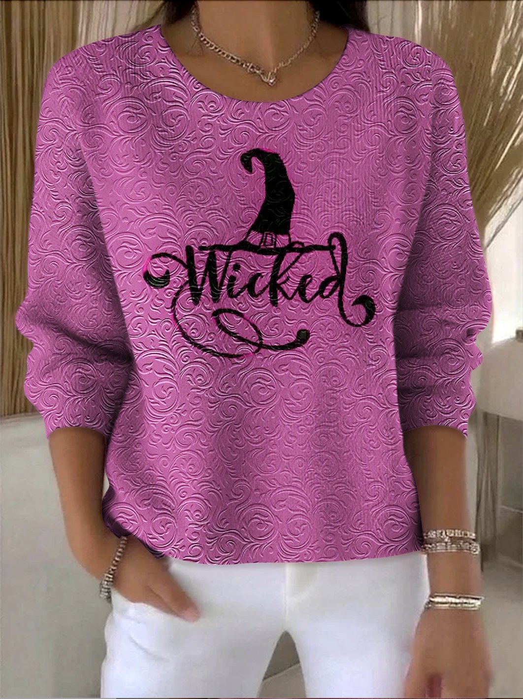 Women Cotton Halloween Long Sleeve Comfy Vintage Sweater