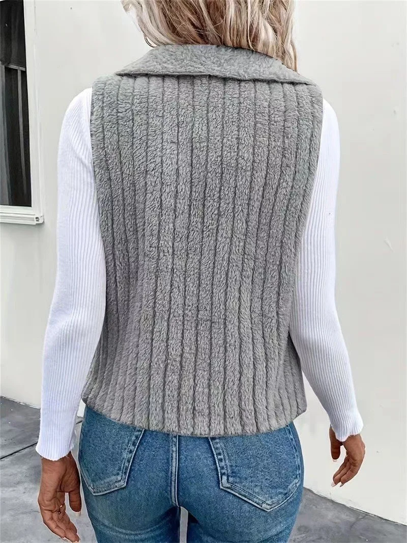 Plain Casual Regular Fit New Autumn And Winter Fashion Casual Simple Sleeveless Versatile Jacket Vest