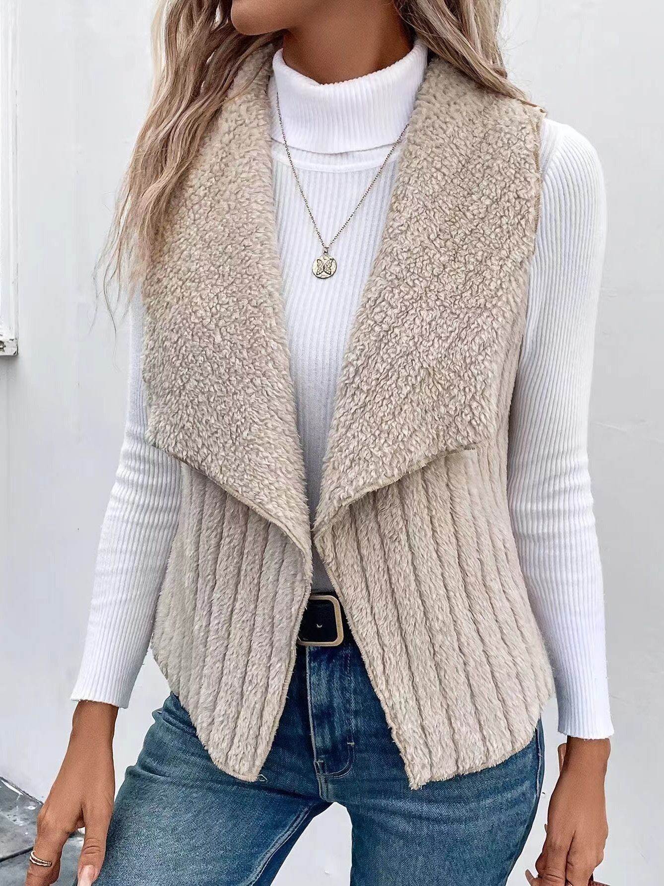 Plain Casual Regular Fit New Autumn And Winter Fashion Casual Simple Sleeveless Versatile Jacket Vest