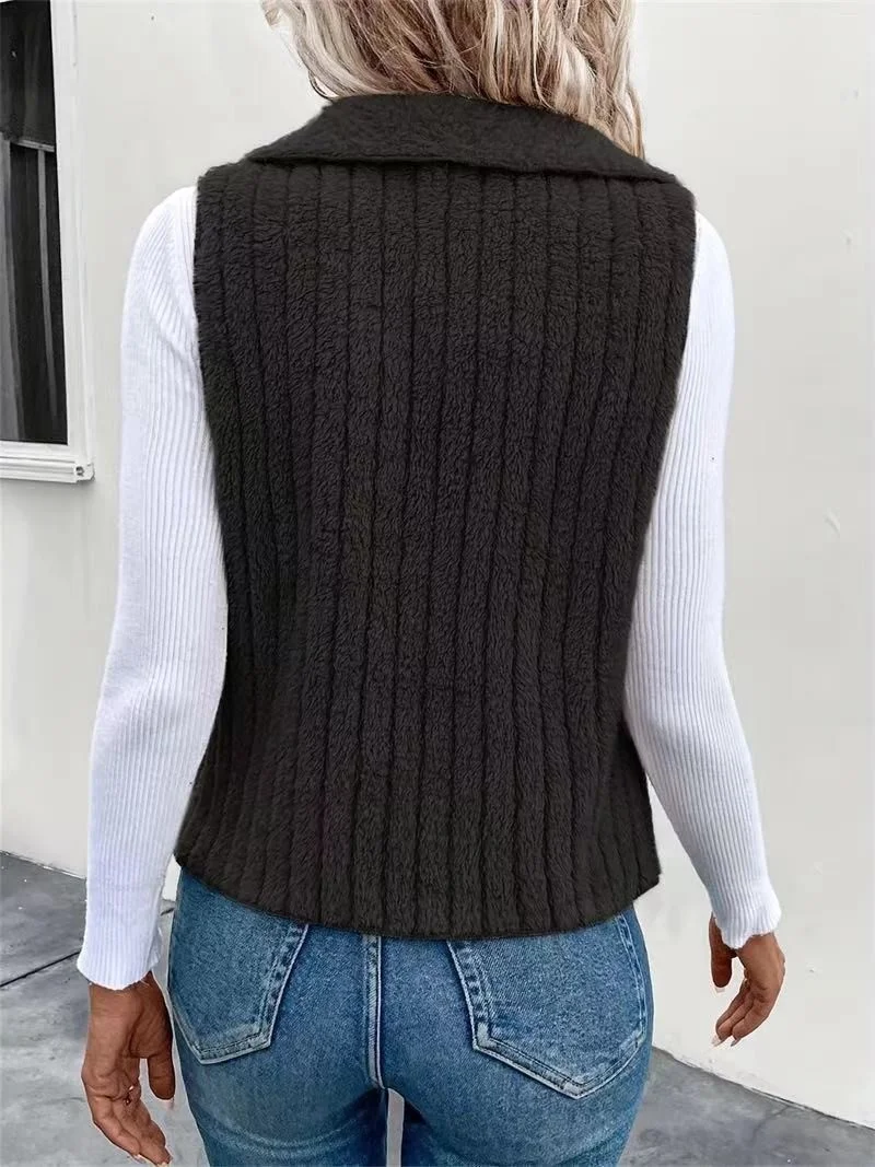 Plain Casual Regular Fit New Autumn And Winter Fashion Casual Simple Sleeveless Versatile Jacket Vest
