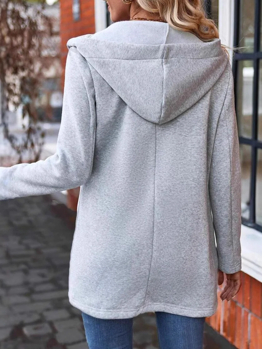 Women Spring/Fall Outerwear Vintage Split Joint Plain Long Sleeve Stand Collar Jacket