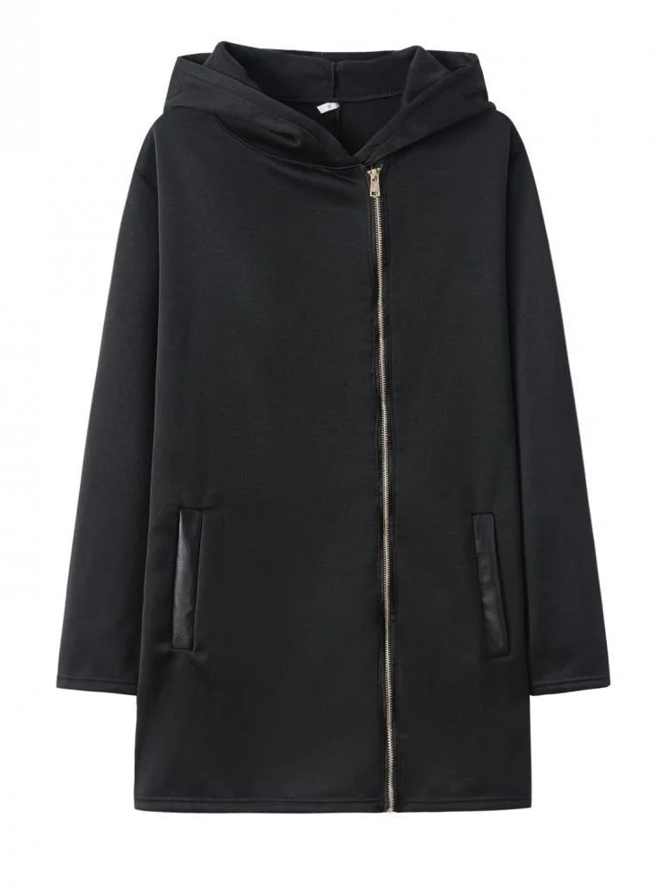 Women Spring/Fall Outerwear Vintage Split Joint Plain Long Sleeve Stand Collar Jacket