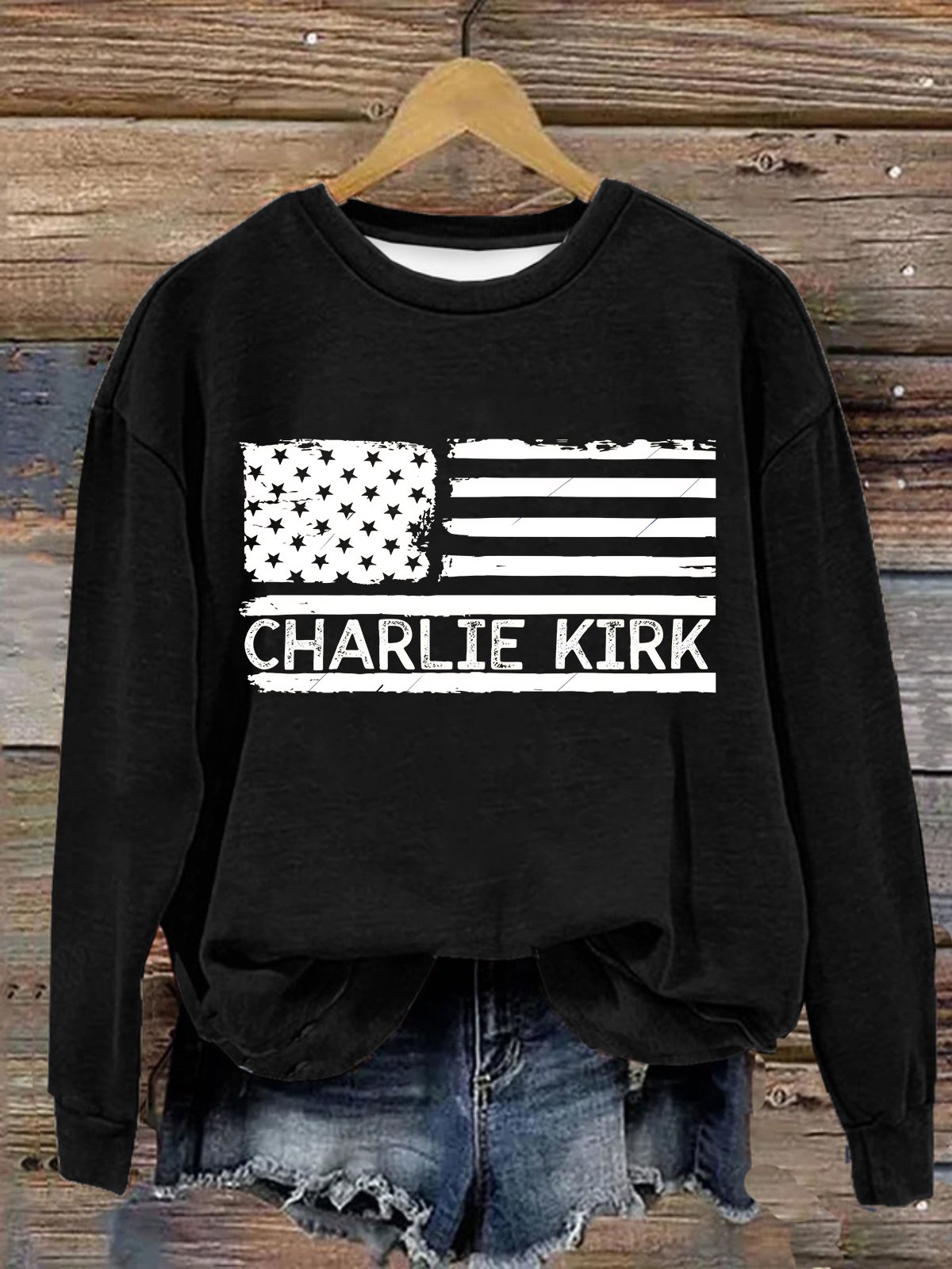 Casual Crew Neck Text Letters Sweatshirt
