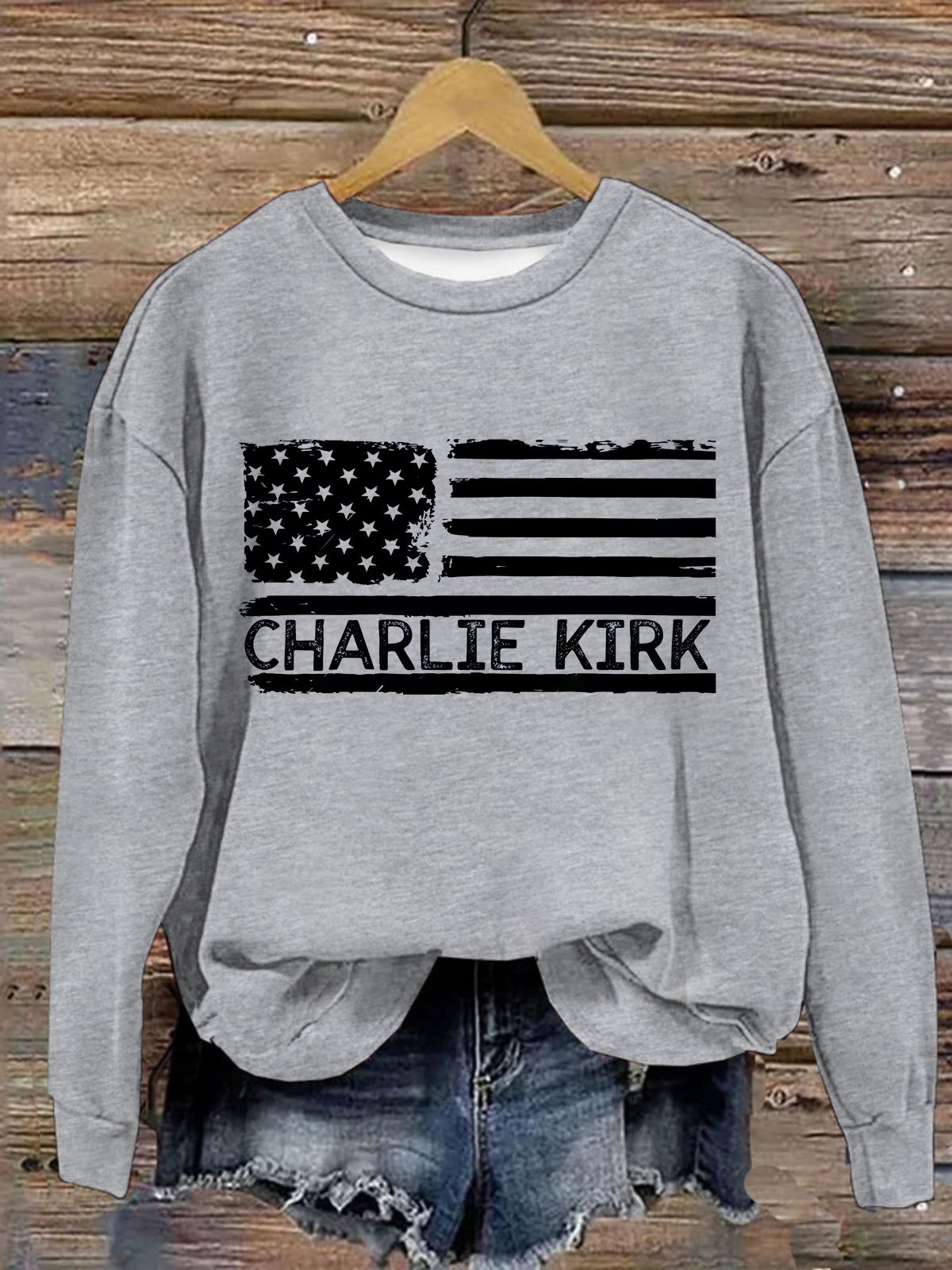 Casual Crew Neck Text Letters Sweatshirt