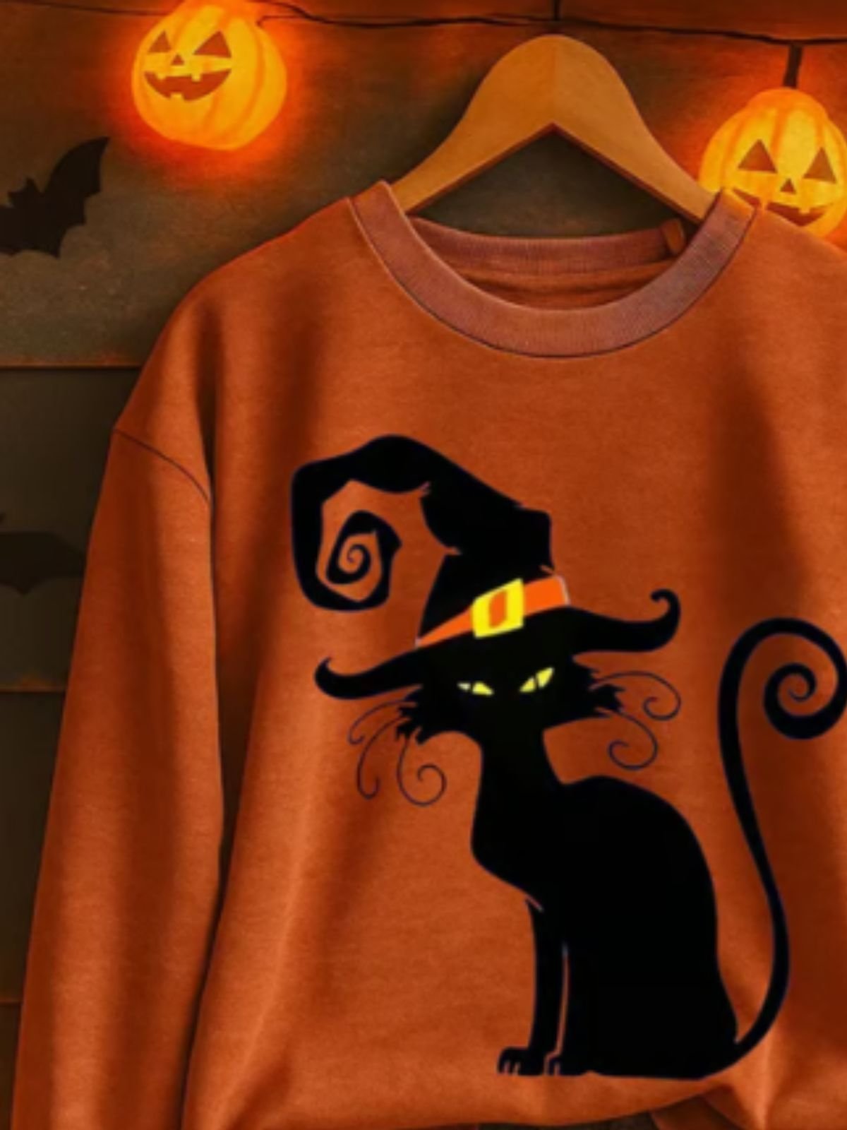 Vintage Crew Neck Cat Sweatshirt