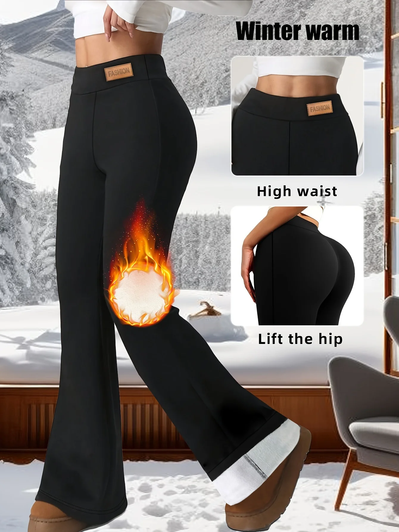 Women Plain Long Pants Casual Winter Trousers