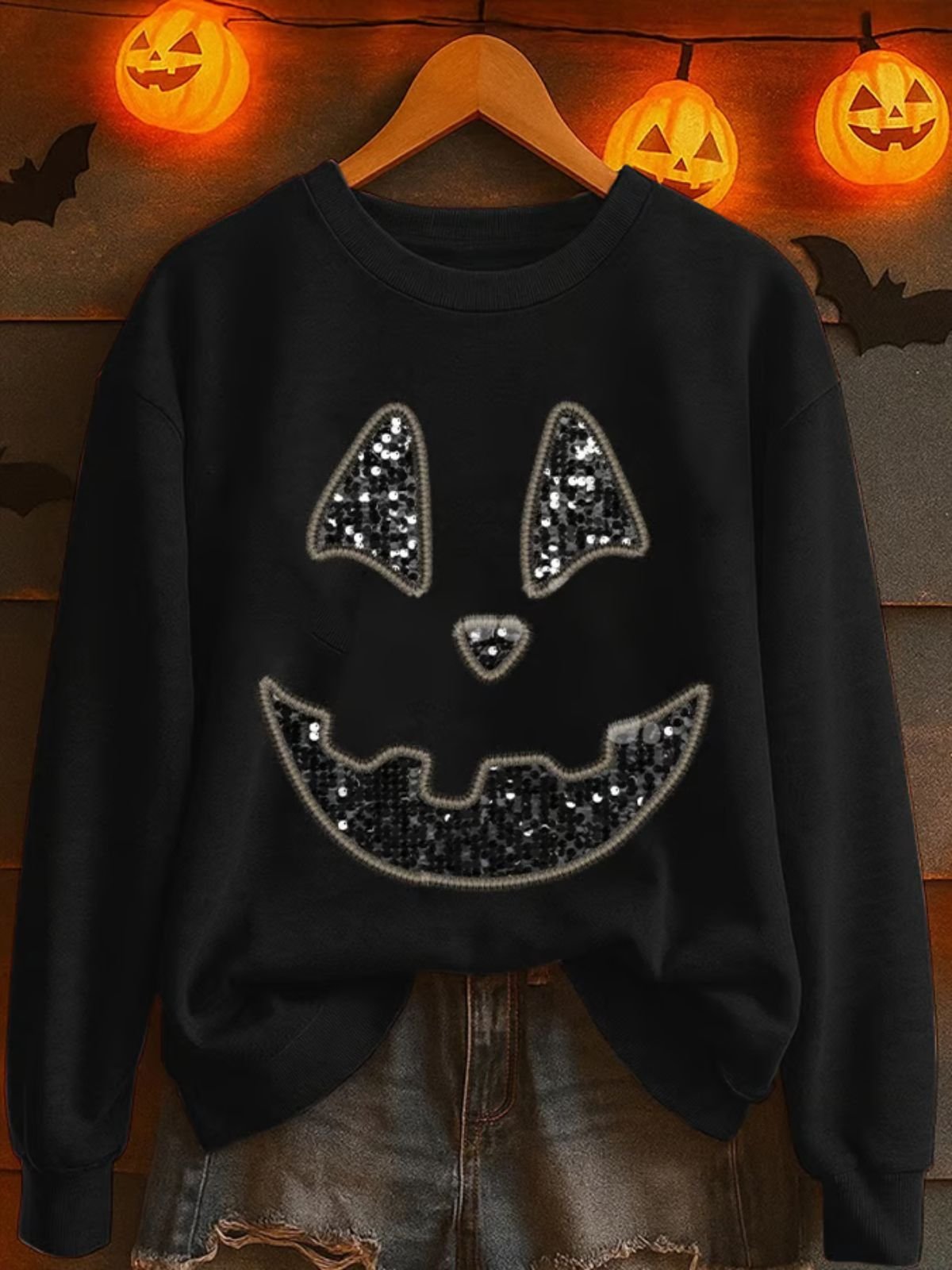 Vintage Crew Neck Halloween Sweatshirt