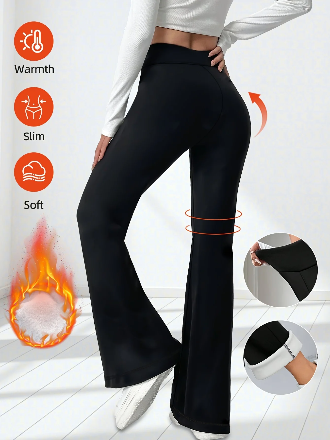 Women Plain Long Pants Casual Winter Trousers