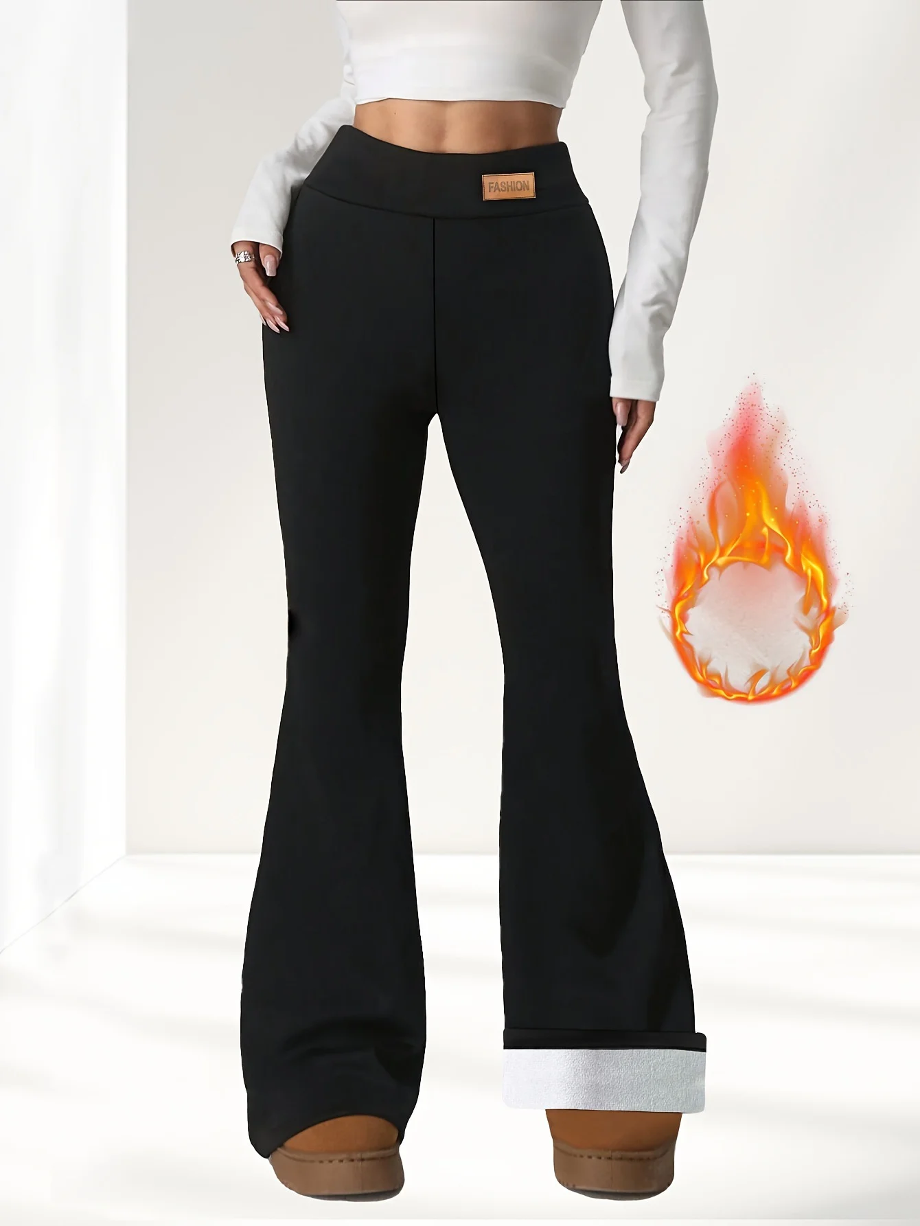 Women Plain Long Pants Casual Winter Trousers