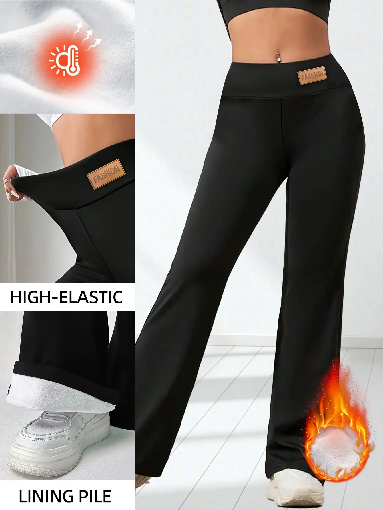 Women Plain Long Pants Casual Winter Trousers