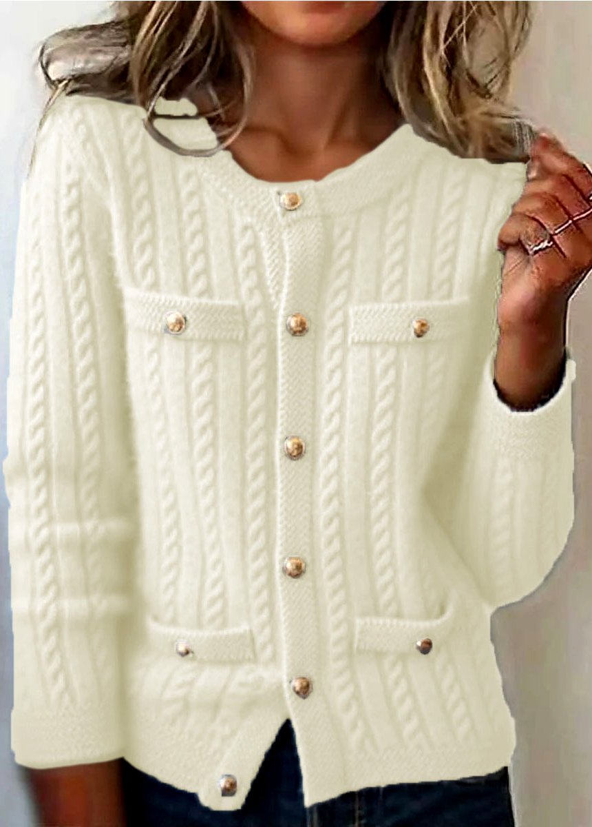 Women Cotton Plain Long Sleeve Comfy Casual Cardigan