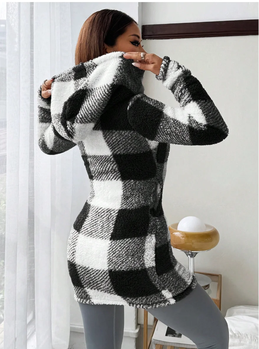 Women Spring/Fall Outerwear Casual Geometric Long Sleeve Hoodie Jacket