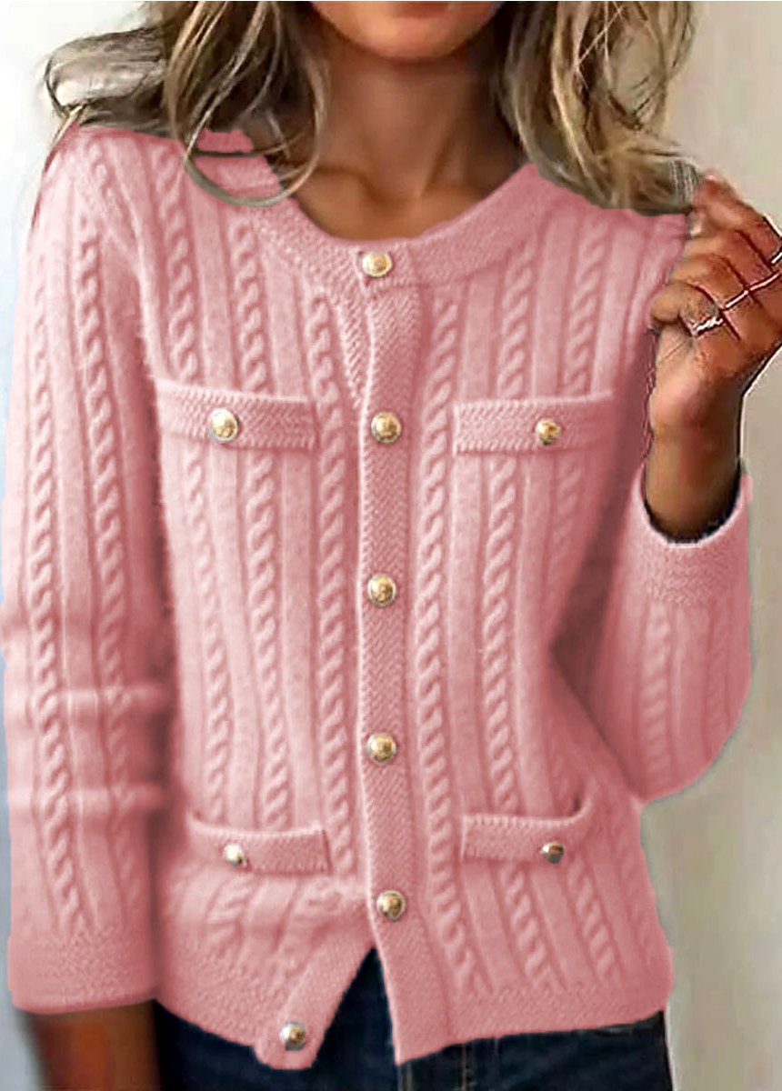 Women Cotton Plain Long Sleeve Comfy Casual Cardigan