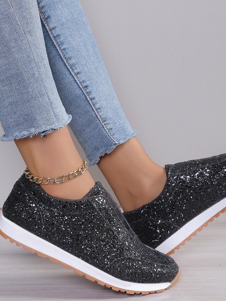 Casual Plain Breathable Slip On Flat Heel Shallow Shoes Split Joint