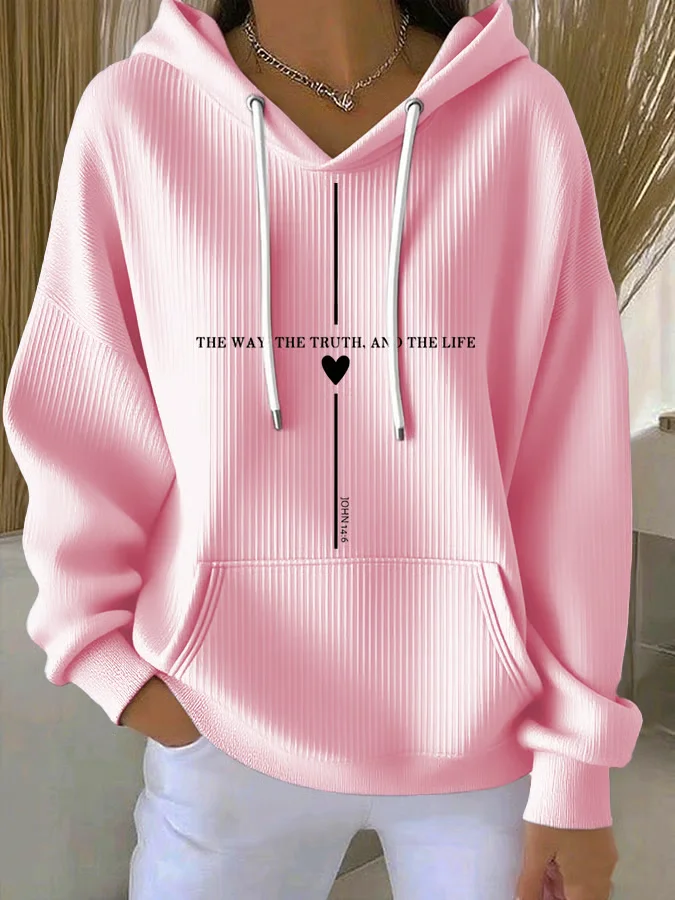 Casual Hoodie Text Letters Hoodie