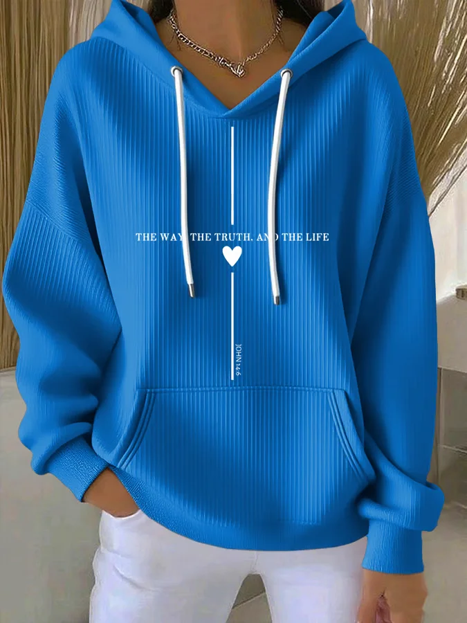 Casual Hoodie Text Letters Hoodie