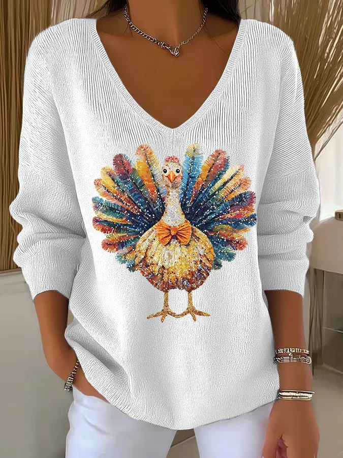 Vintage V Neck Turkey Hoodie