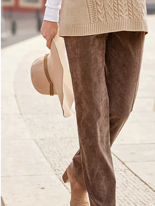 Women Plain Long Pants Vintage Spring/Fall Trousers