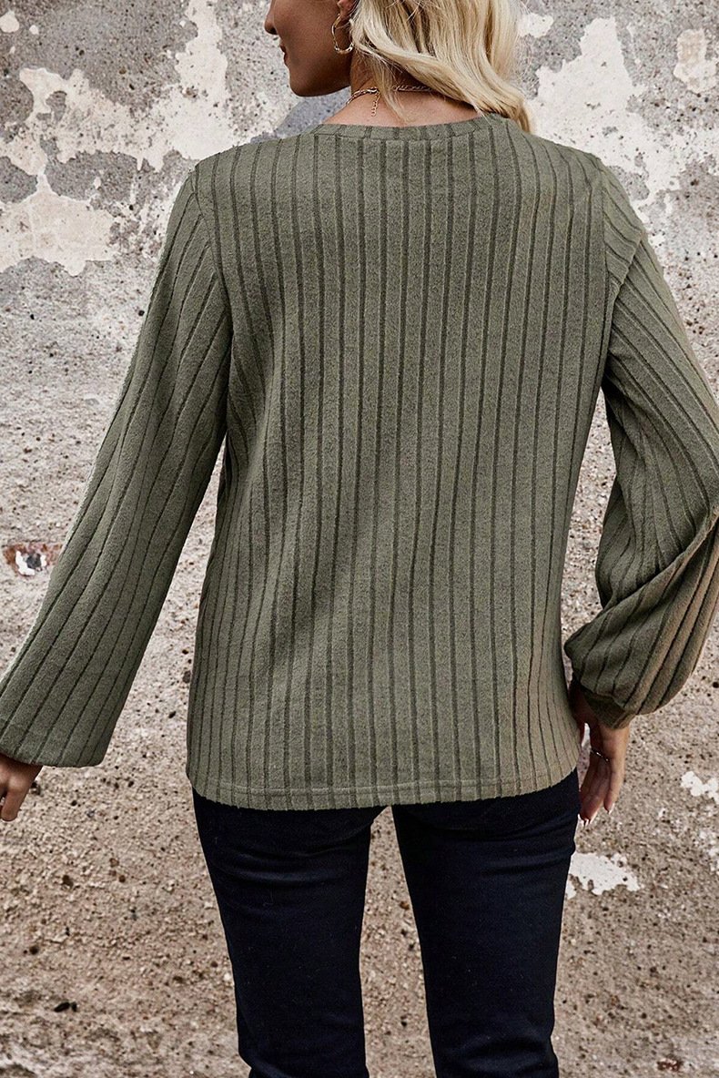 Casual Striped Crew Neck Long Sleeve T-shirt