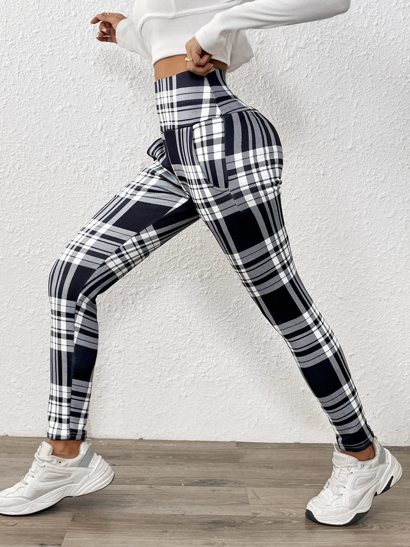 Women Plaid Casual Winter Printing Long Leggings