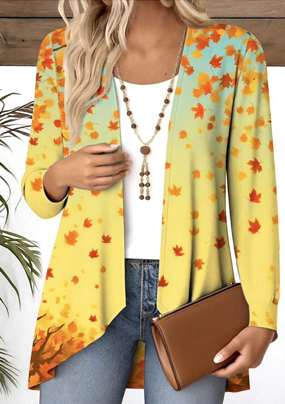 V Neck Long Sleeve Floral Regular Micro-Elasticity Regular Fit Blouse For Women