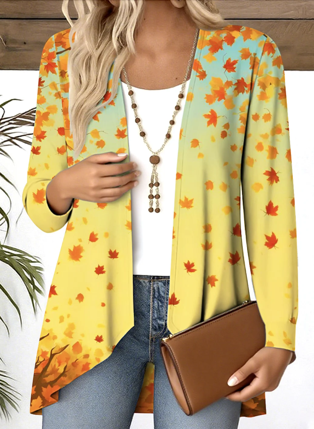 V Neck Long Sleeve Floral Regular Micro-Elasticity Regular Fit Blouse For Women